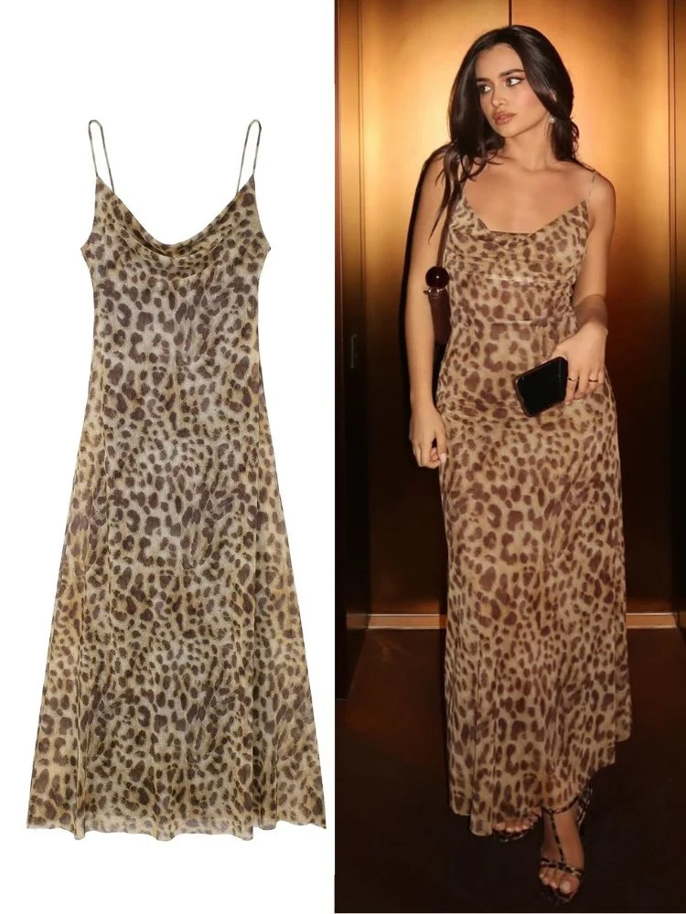 Women Formal Wear Zara - Hh 2024 mulheres verão vintage leopardo