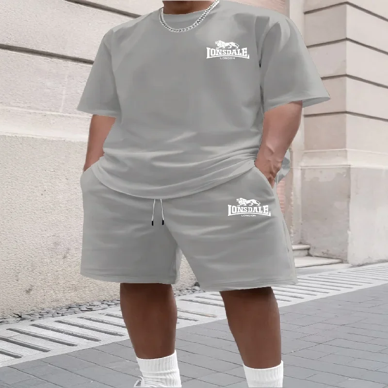 

2026 hot trend men's summer sandals, high-quality casual and fashionable short sleeved shorts set for men