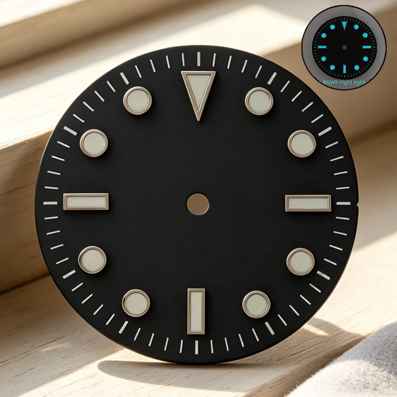 28.5mm NH35 Dial Diver Dial Blue Luminous NH35 Automatic Movement Face Dial Hand Calendar Dial GMT Dial Accessories