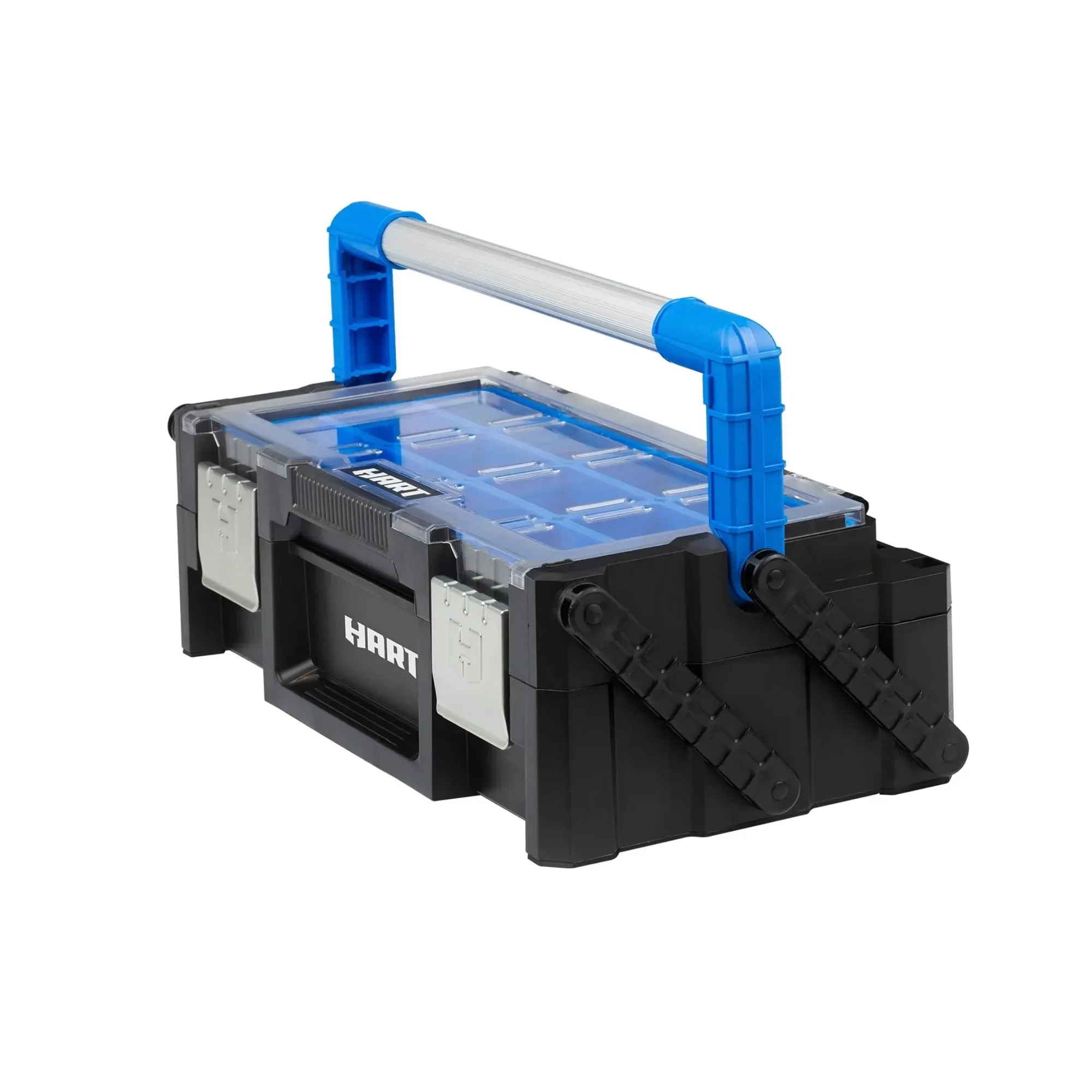 Tool box with sturdy metal lock to ensure all your valuable items are securely stored when not in use and when transporting