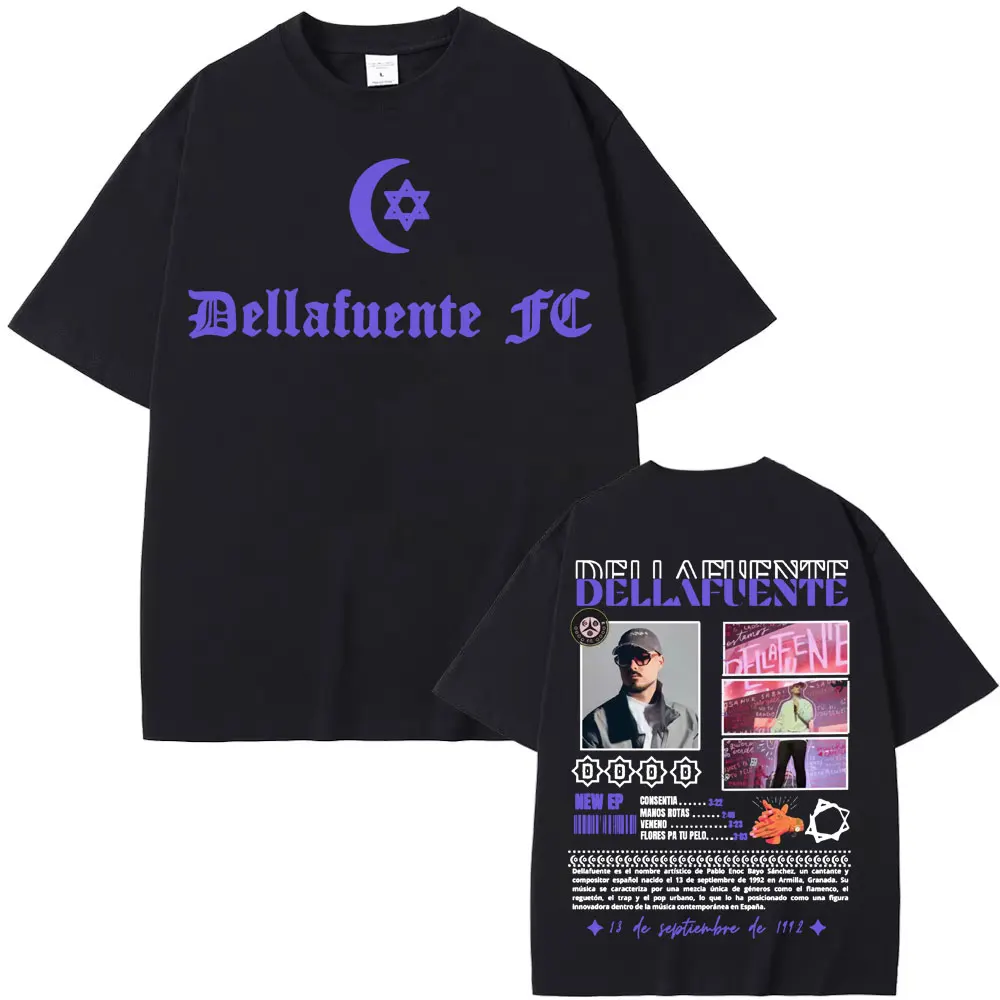 Rapper Dellafuente New Album 2025 Tour T-shirts Men Women Harajuku Gothic Hip Hop Punk T Shirt Fashion Casual Oversized T-shirt image 5