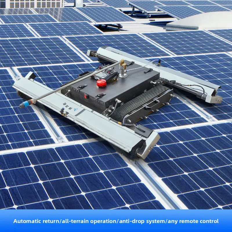 Remote Control Tracked Solar Panel Cleaning Robot – Dry/Wet Cleaner for Photovoltaic Power Station, Strong Suction