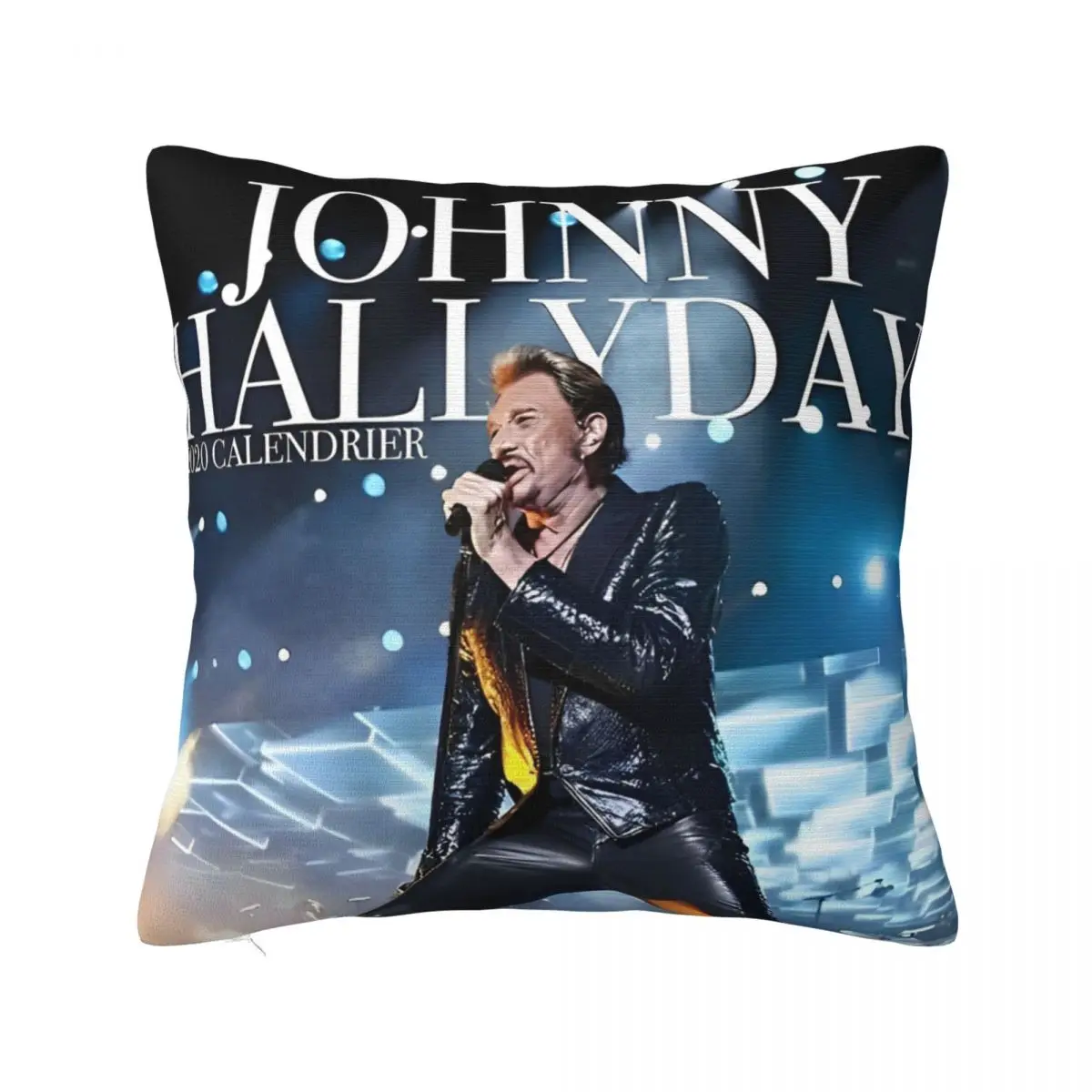 

Johnny Hallyday Pillow Cases Rock Star French Singer Cushion Covers Creative Polyester Decor Pillowcase for Living Room 18"x18"