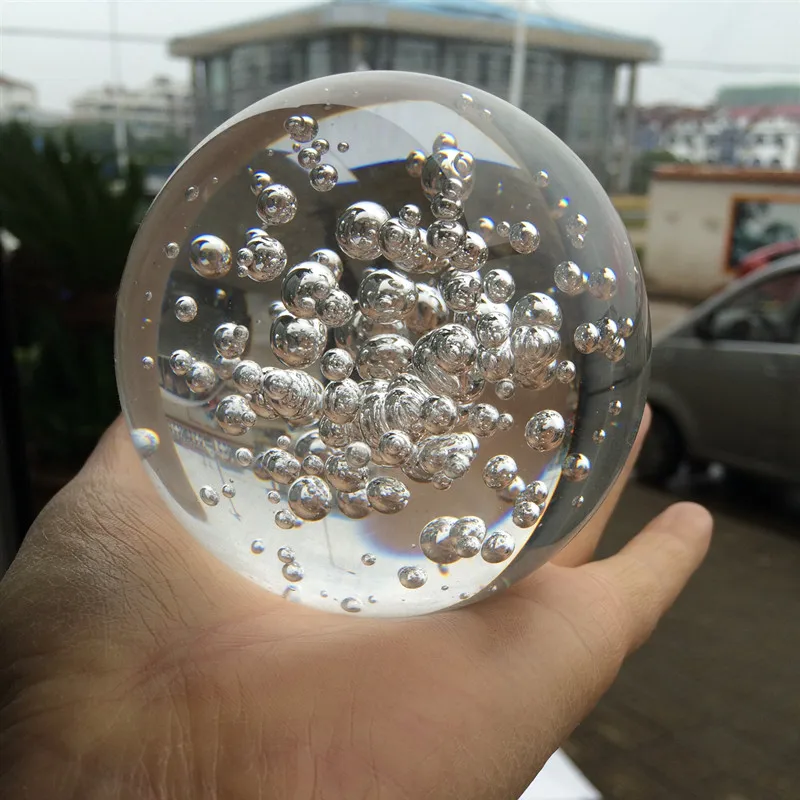 Many Sizes Clear Glass Smooth Bubble Ball Crystal Feng Shui Sphere For Office Rockery Flow Ornament Home/ Window Decoration