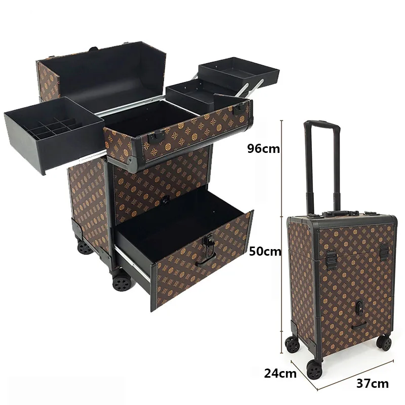 Professional Manicure Suitcase Luxury Travel Aesthetic Suitcases Multifunctional Large Capacity Makeup Trolley Case Customized