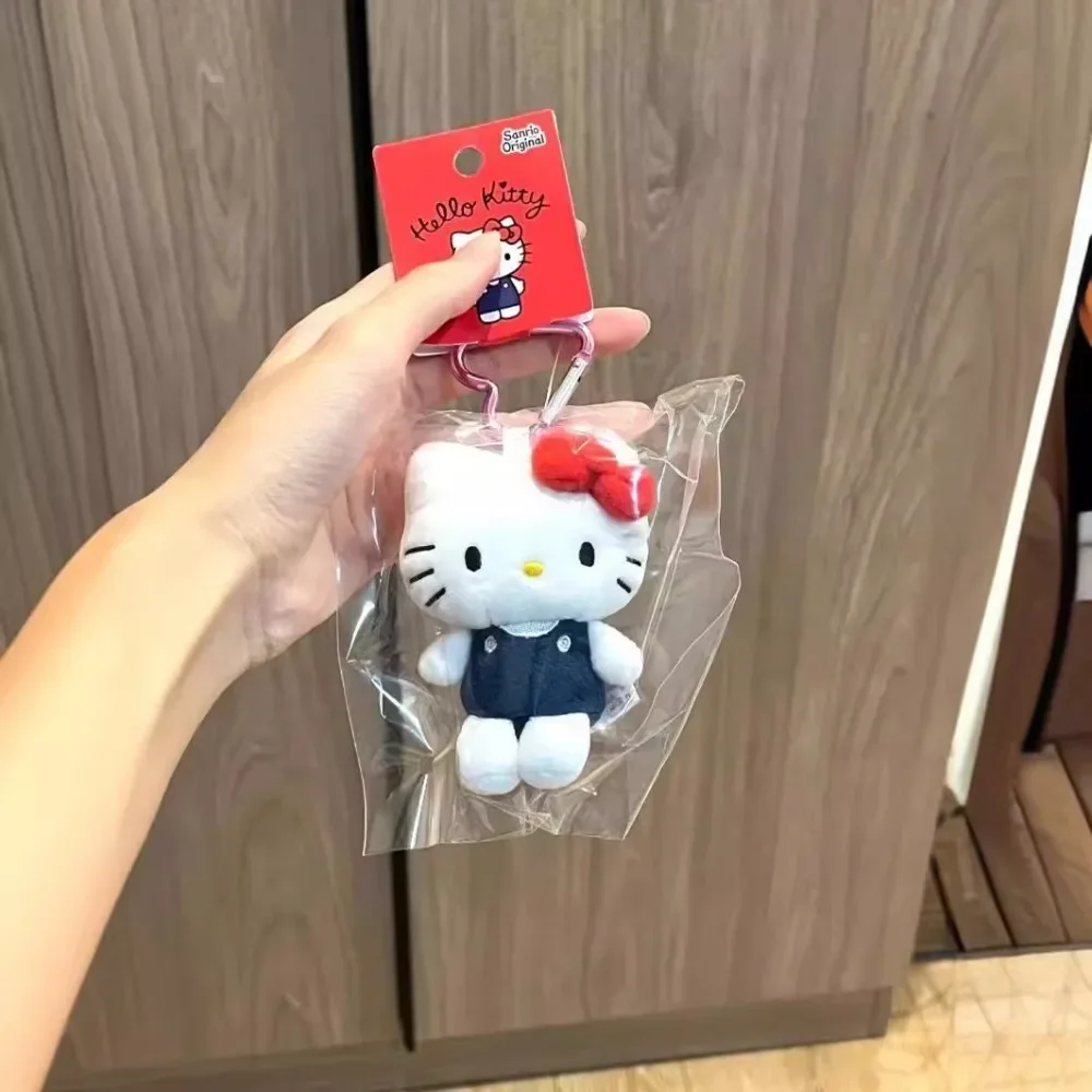 

New 10cm Sanrio Filled Soft Doll Keychain Cartoon Hello Kitty Plush Bag Pendant Accessories Best Gift for Girls Children's Toys