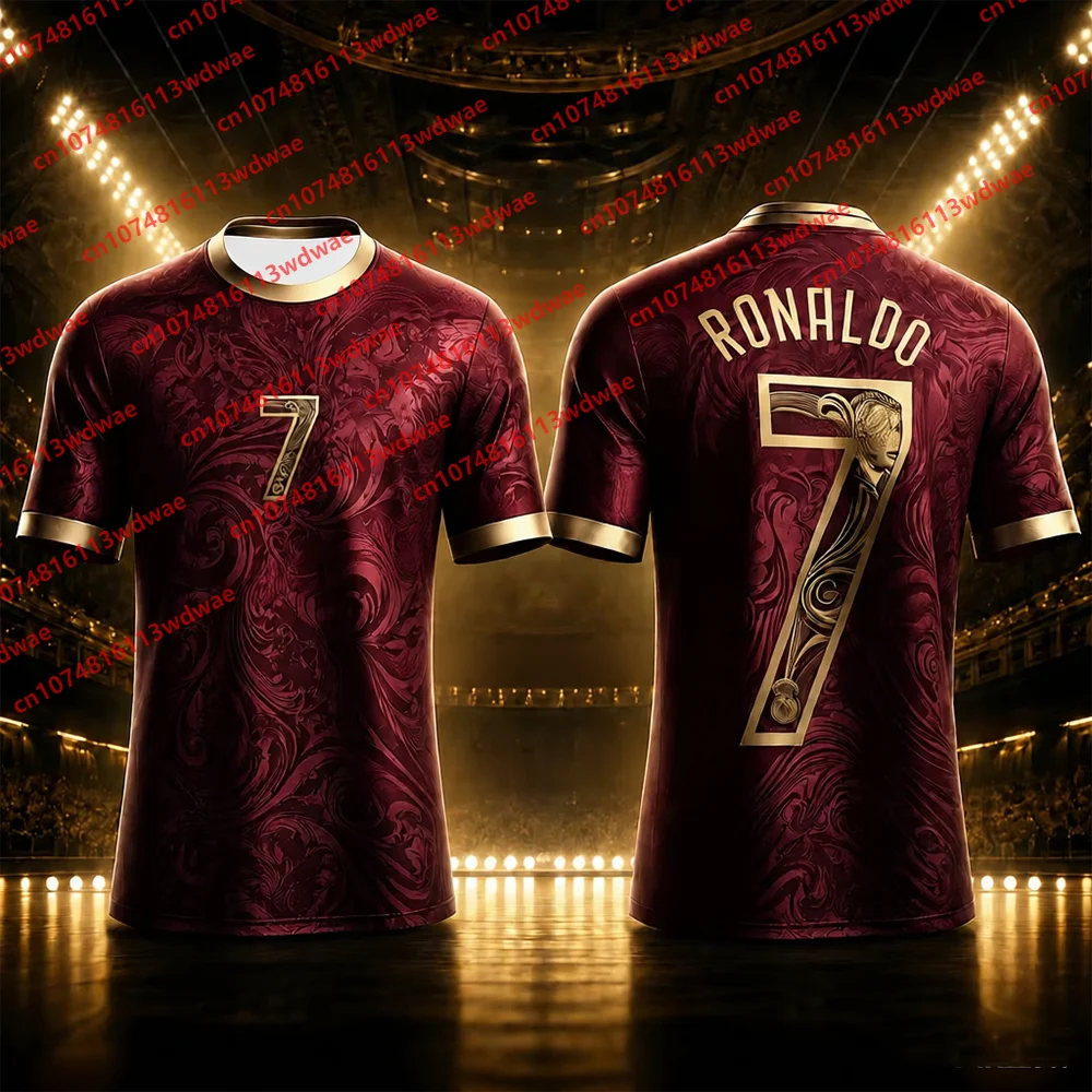 New Hot-Selling Cristiano Ronaldo Fan Commemorative Sports Jersey Quick-Dry Kids T-Shirt Applicable Football Matches Tracksuit