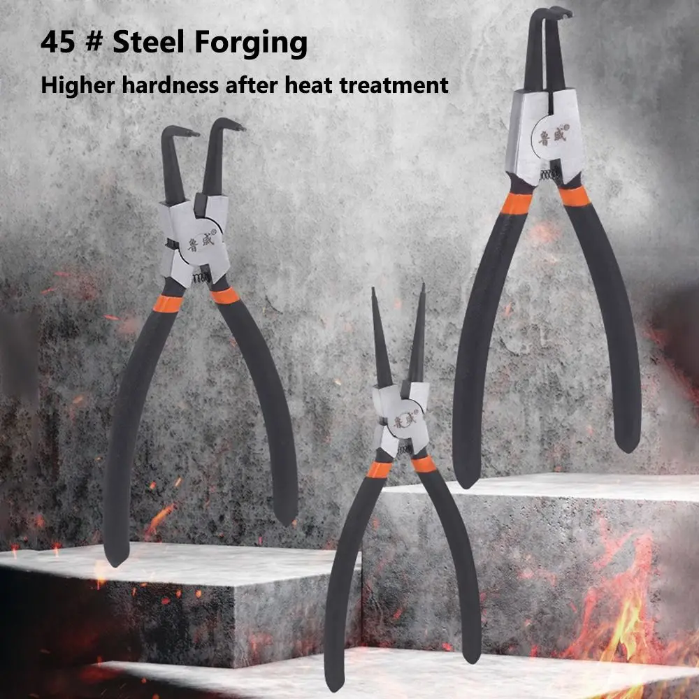 High Carbon Steel Snap Ring Pliers Hand Tool 7/9 inch Circlip Install Uninstall Tool Internal/External Circlip Install