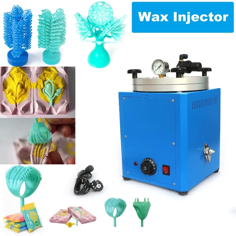 3kg 500w Vacuum Wax Casting Machine Jewelry Wax Injecting Machine Wax Injector with Double Nozzle for Jewelry Molding