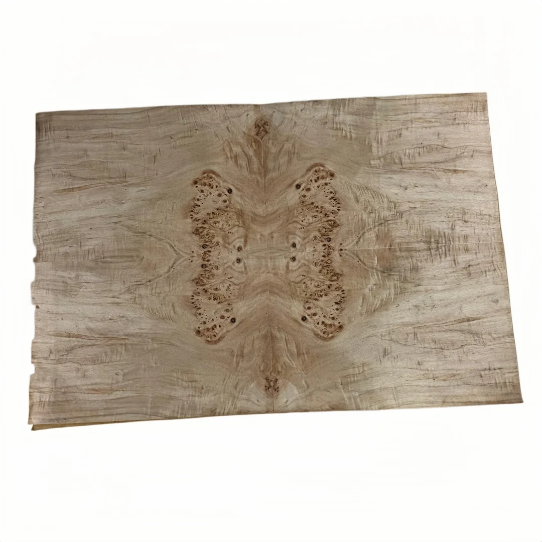 0.3mm Natural Poplar Burl Veneer, Suitable for Handicrafts, DIY Inlay, and Furniture Repair, Size 60x40cm （ Backing kraft paper)
