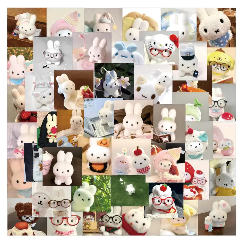 75Pcs Cute Miffy Rabbit Stickers Kawaii Cartoon Decals  for Laptop Water Bottle Luggage Skateboard DIY Scrapbook Decor Gift
