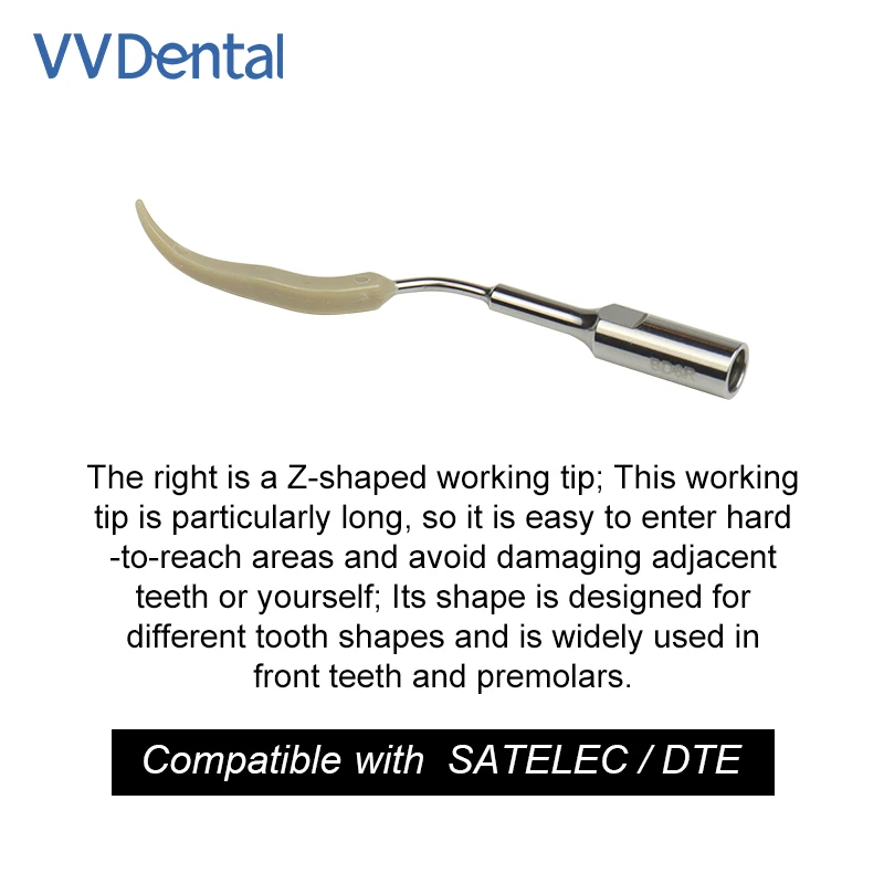 VVDental Ultrasonic Scaler Tip Fit SATELEC/DTE Handpiece Cleaning Implant Ceramic Orthodontic And Dentures Tips Dentistry Tools