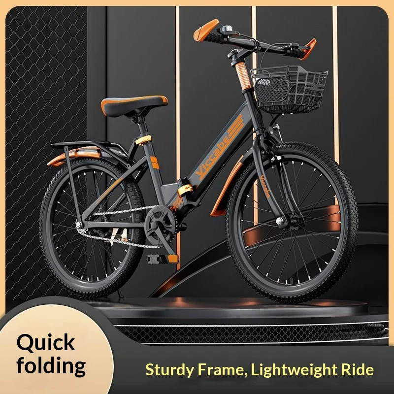 Foldable Kids Bike 20 Inch Wheel Ages 7 8 9 10 12 15 Boys Teens 21 Speed Adjustable Lightweight Portable Mountain Style Bike image 3