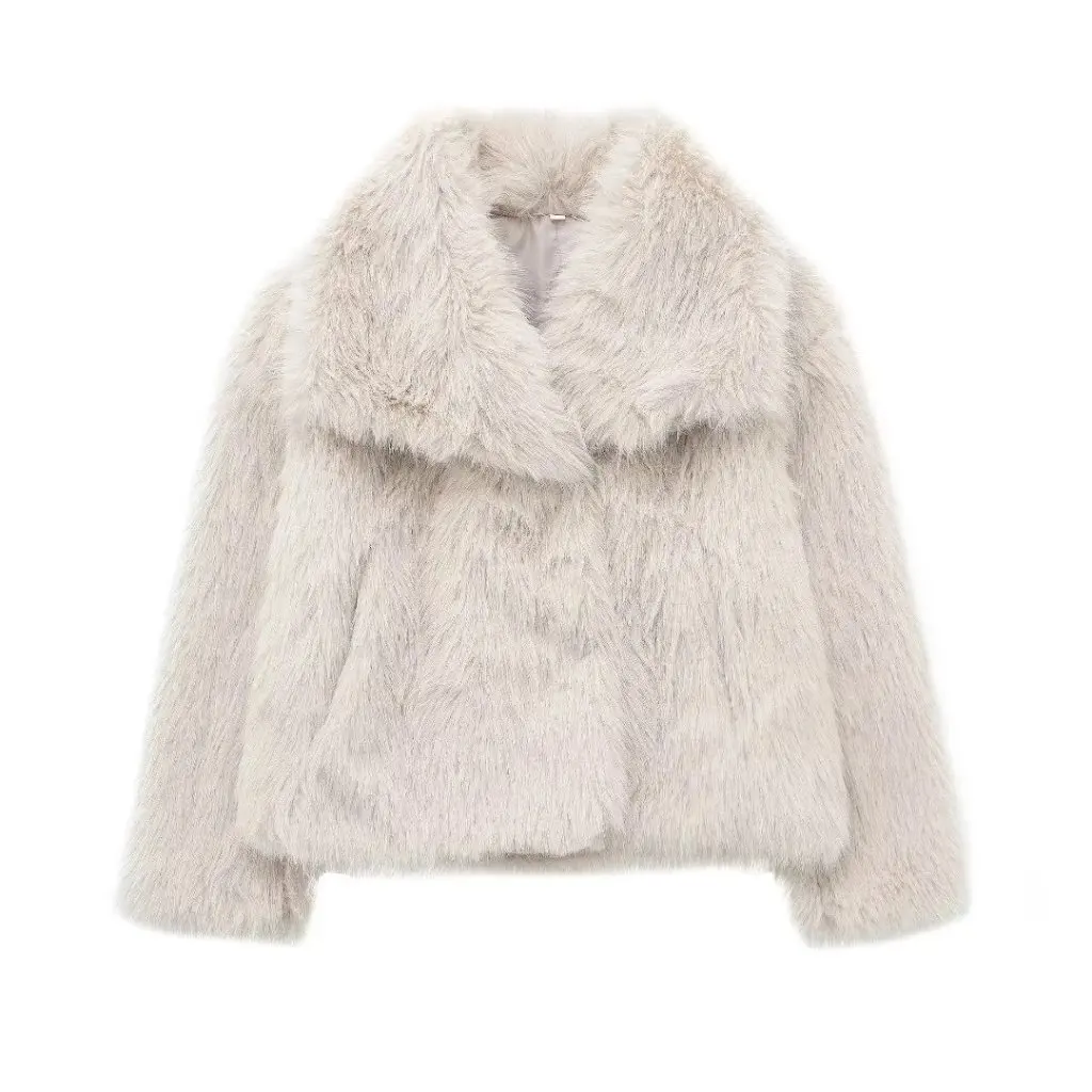 

Women's Casual Loose Faux Mink Cardigan Top European American Style Lapel Artificial Fur Coat Independent Station Wholesale