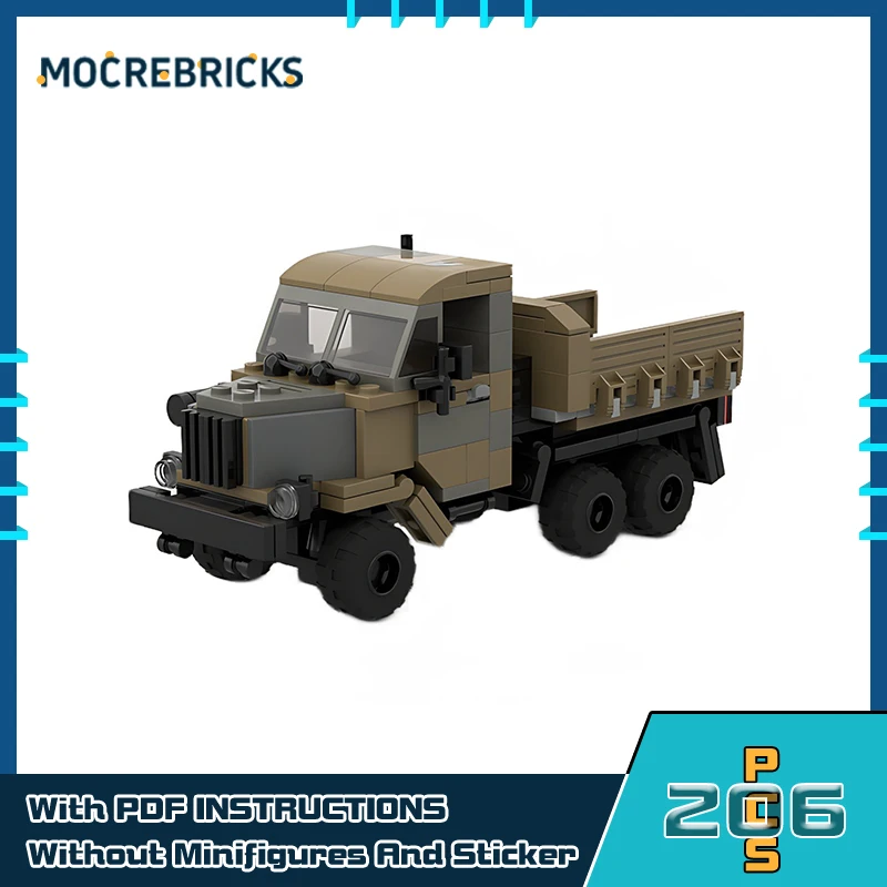 MOC-188339 Russian Military Truck Mini Building Blocks Set War Freight Vehicles Model Creative Bricks Toy Children's Xmas Gift