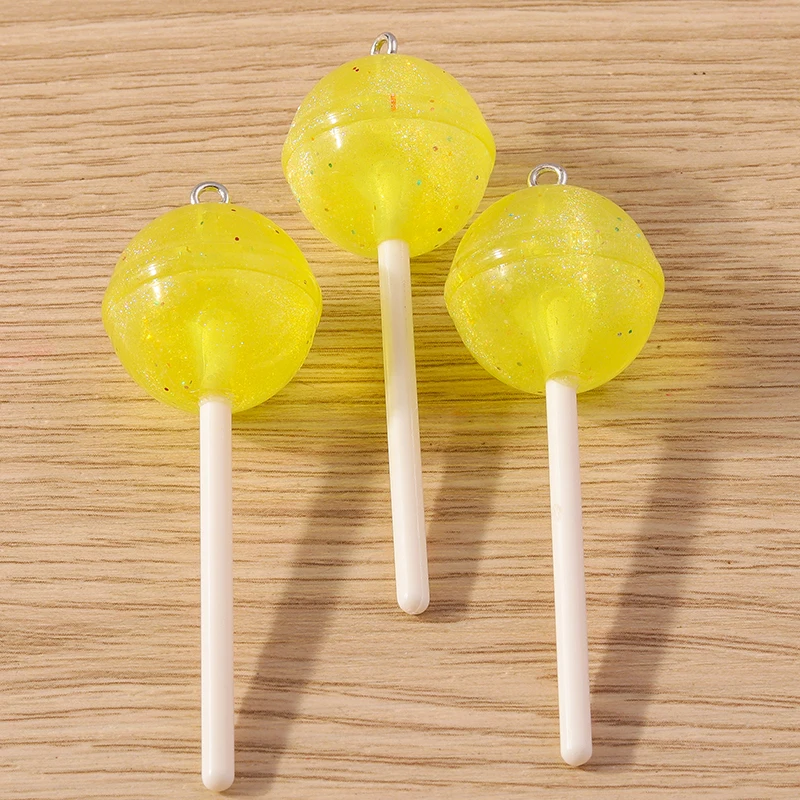 Tusember 10 Stück Bunte Niedliche Harz-Lollipop-Anhänger für Handgemachten Schmuck DIY Tropfen-Ohrringe Armbänder Halsketten Basteln – Detail 6