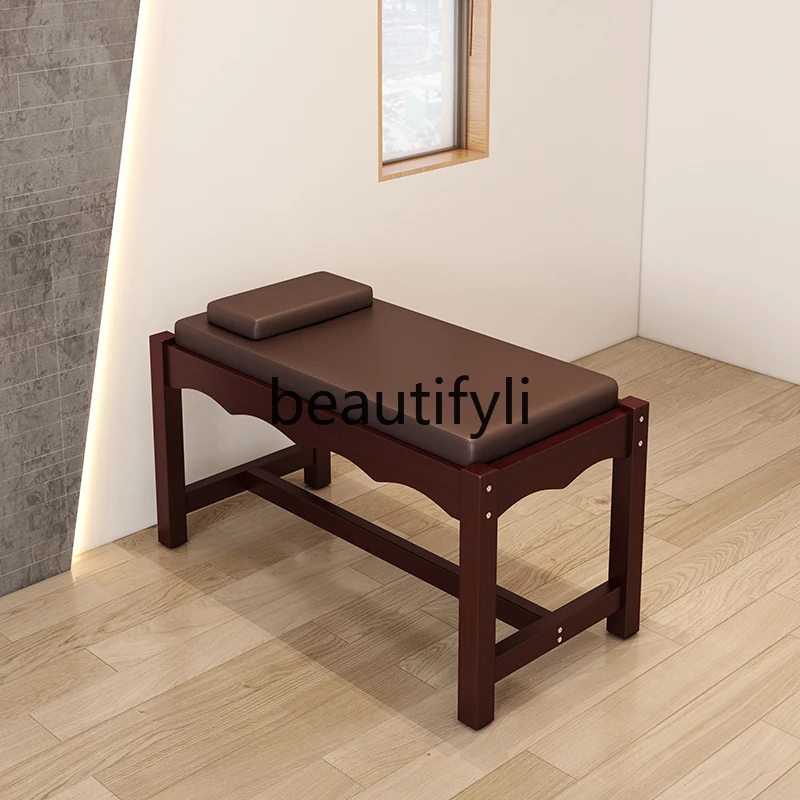 Cama de tratamento de massagem pediátrica Diagnóstico e tratamento de madeira Cama de configuração óssea TCM de tamanho pequeno Cama de cuidados de beleza