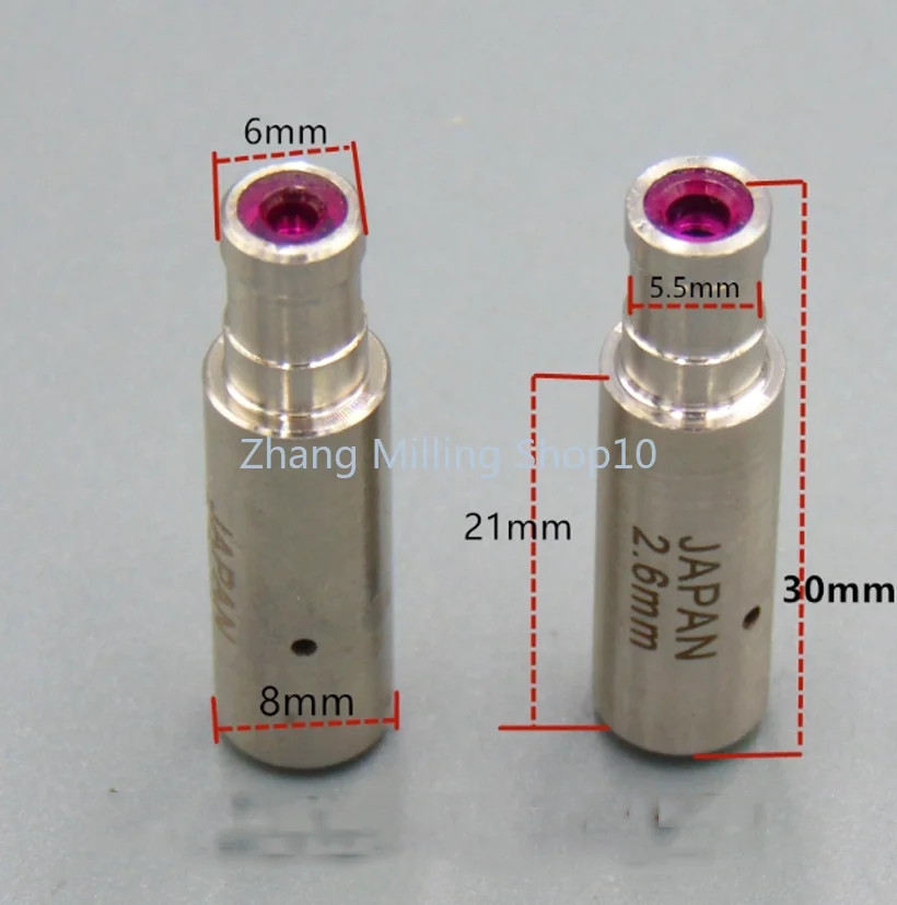 1PC WEDM Ruby Electrode Pipe Guide Dies 6*8*30mm Ceramic Diameter 0.1mm-3.0mm for EDM Wire Cut Drilling Machine