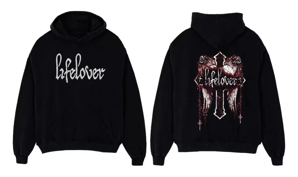 القوطية الهيب هوب مقنعين البلوز روك الشرير الوجهين الأسود المطبوعة مقنعين قميص Harajuku القوطية للجنسين الخريف الشتاء