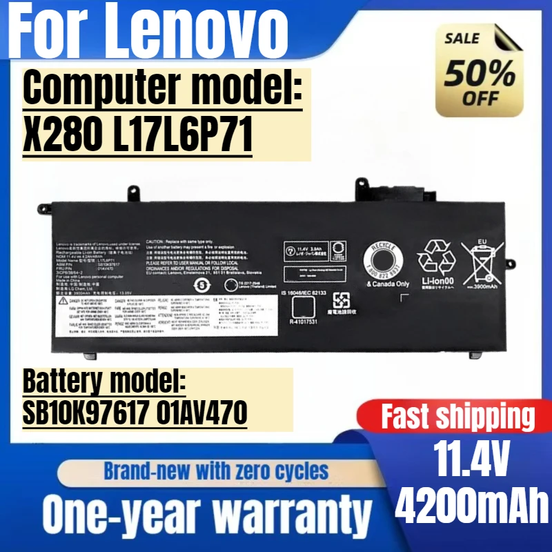 SB10K97617 01AV470 for Lenovo X280 L17L6P71 Laptop Battery New Arrival High Quality High Capacity Battery Replacement Bateria
