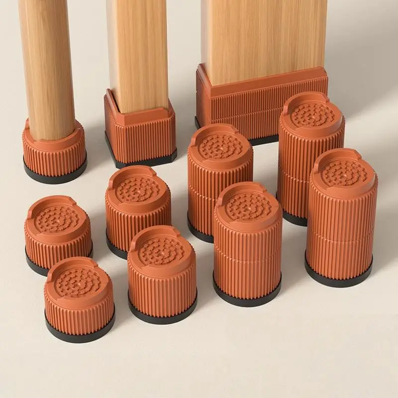 SUSU 4Pcs Non-Slip Quiet & Moisture-Proof Height Extenders Multi-Purpose Round Furniture Risers For Beds Sofas And Tables
