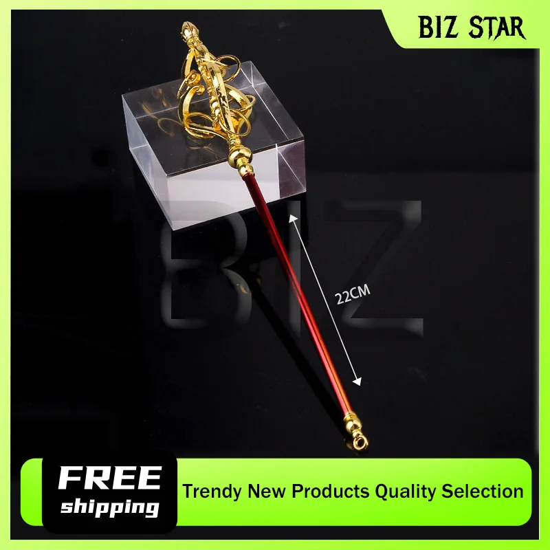 22 سنتيمتر/8.66in رحلة إلى الغرب تانغ الراهب تسعة حلقات القصدير قضيب سبيكة نموذج المفاتيح سبائك الزنك حلية سلاح لعبة السيف الصبي هدية #1