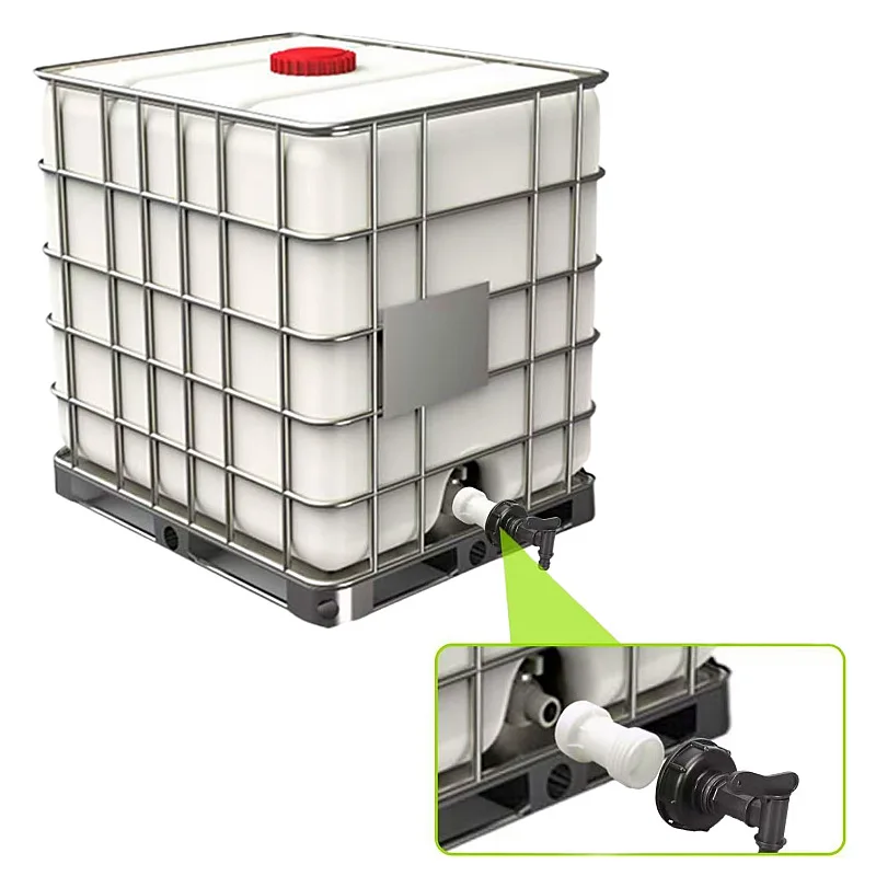 IBC Tote Filter Extension Kit, S60*6 Plastic Thread Adapter with Dust Cap for IBC Ton Barrel Water Filter System