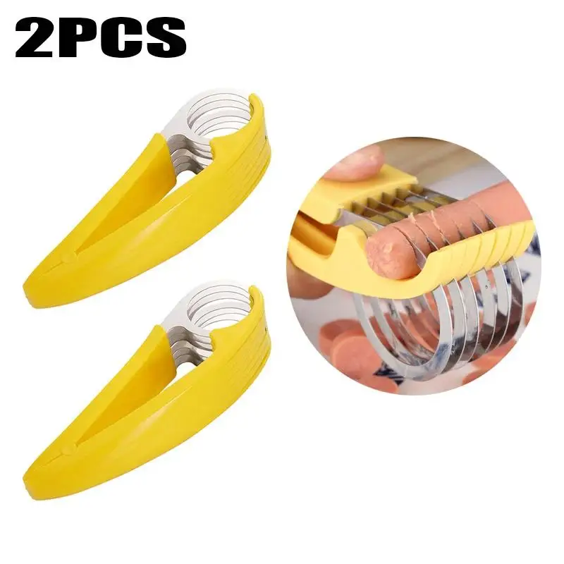 Stainless Steel Fruits Banana Cutter Fruit Vegetable Sausage Slicer Salad Sundaes Tools Cooking Tools Kitchen Gadgets