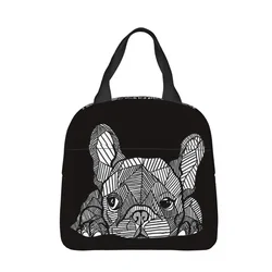 Puppy Lunch Bag box Bulldog francese Frenchie Dog bambini borsa in alluminio Foil Lunchbox portatile