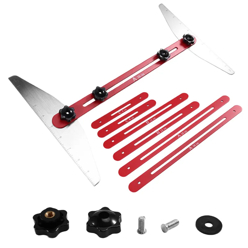 Stair Tread Template Tool, Stainless Steel Stair Measurement and Scribing Tool with Scale, Wooden Stair Jig-A49I