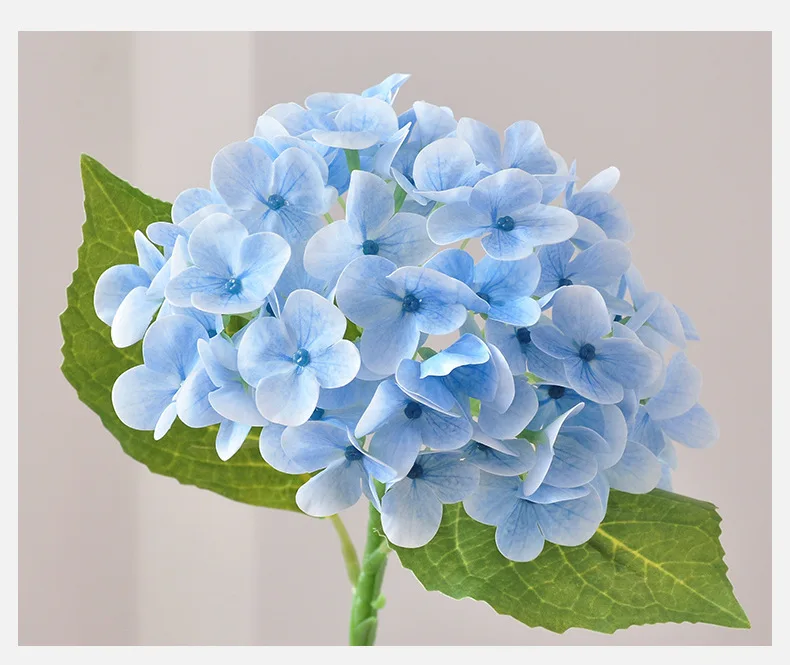5 Stück Handgefühl-ähnliche, feuchtigkeitsspendende Hortensien, künstliche Blumen zur Heimdekoration, künstliche Hortensien, Brautstrauß, Hochzeitsdekoration – Detail 8