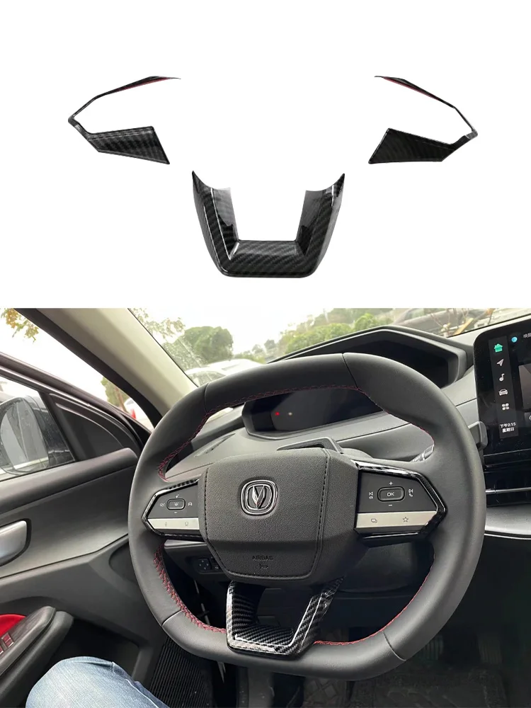 

For Changan CS55PLUS 2022 ABS Steering Wheel Key Frame Decorative Patch Accessories