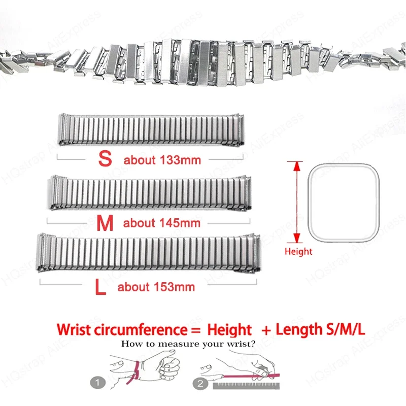 Expansion Elastic Watch Strap for Apple Watch Band 40mm 44mm 45mm 41mm Stainless Steel Belt for Iwatch 7 6 SE 5 4 8 49mm 42/38mm