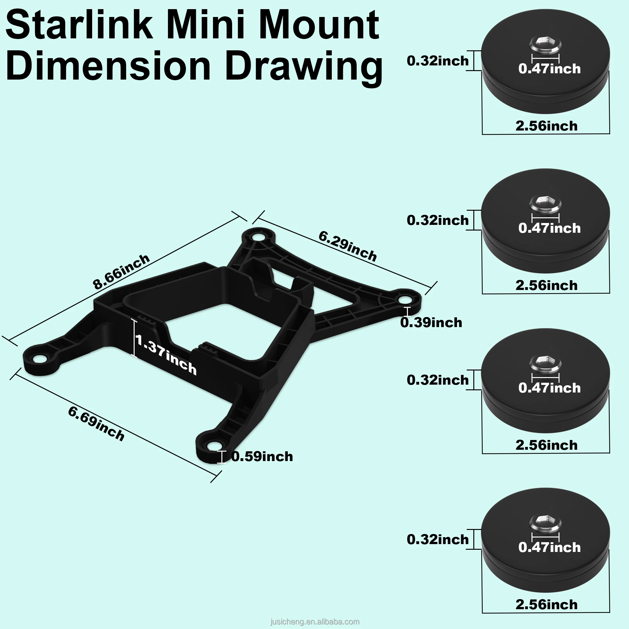 Wholesale Strong Magnetic Starlink Mini Mount Starlink Mini Car Mount for Rooftop