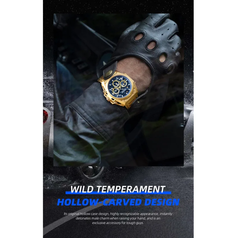 Quartz Watch For Men Original Sports WristWatch Military Stainless Steel Luxury Waterproof Chronograph Wristwatch Men Clock