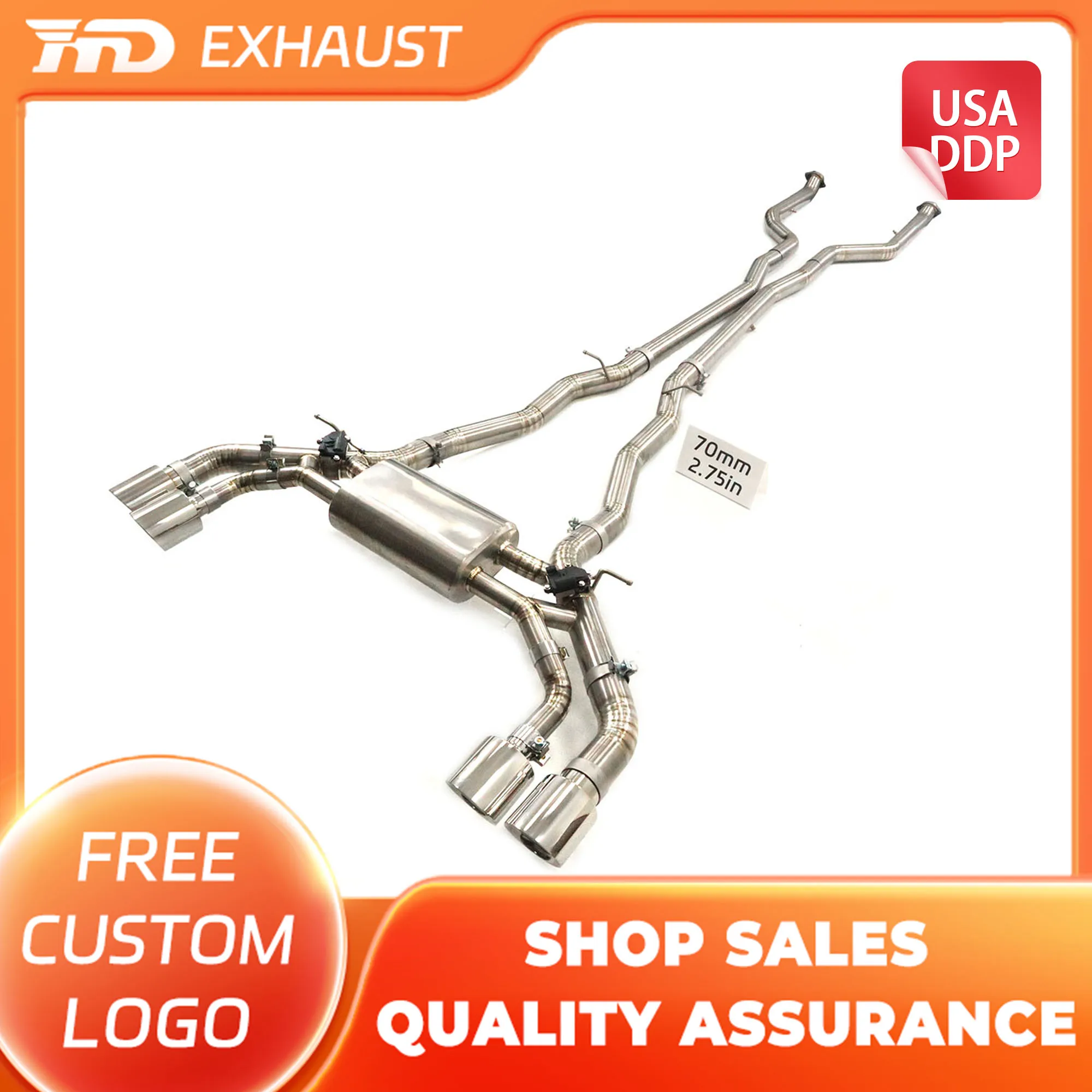 

HMD Hot sale High Precision Machining Exhaust System Titanium Catback for BMW M5 G90 G99 With Muffler Electronic Valve Car Parts