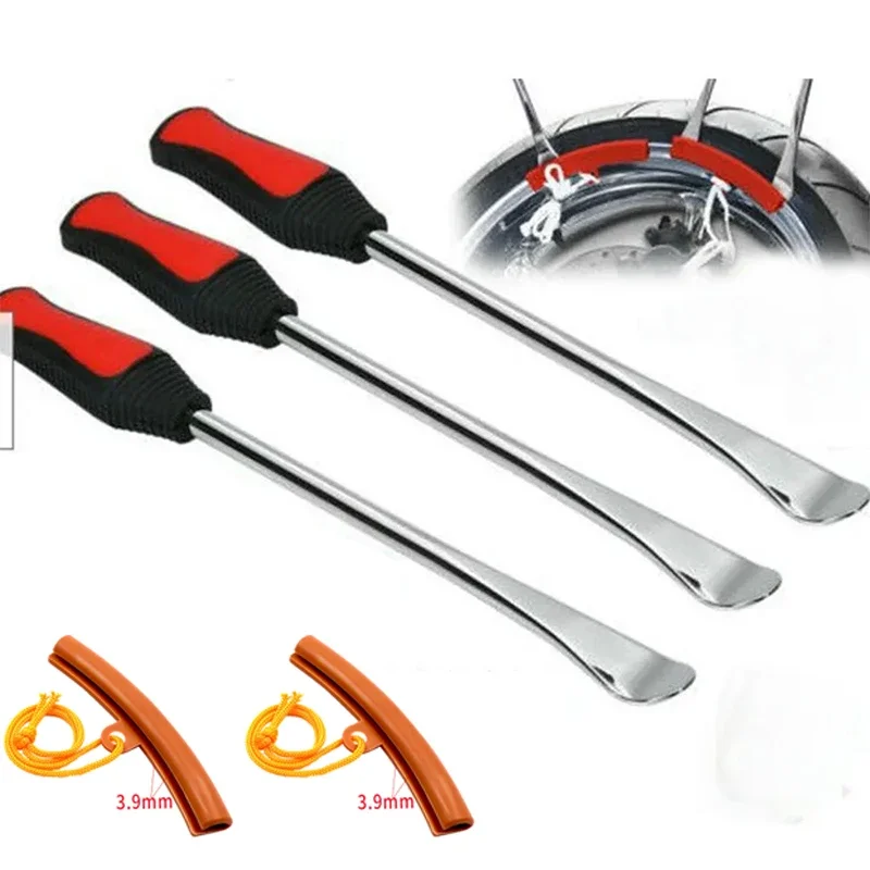 

Набор инструментов для замены шин, мотоцикл, автомобиль, велосипед, железная ложка для шин, набор рычагов с защитой обода колеса, инструменты для аварийного ремонта