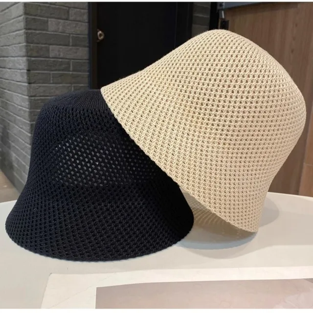 Czapka rybacka letnia moda dzianina wytłaczany papier słomka kapelusz typu Bucket oddychająca czapka plażowa szerokim rondem czapka przeciwsłoneczna
