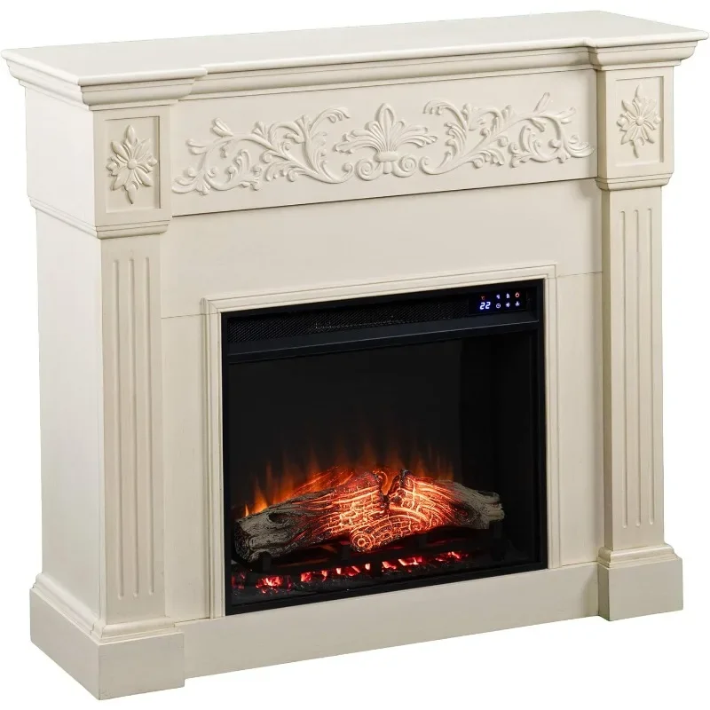 Furniture Electric Fireplace with Carved Floral Trim Major Appliances for home use