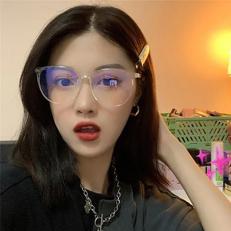 2024 New Transparent Computer Glasses Frame Women Men Anti Blue Light Round Eyewear Blocking Glasses Optical Spectacle Eyeglass image 6