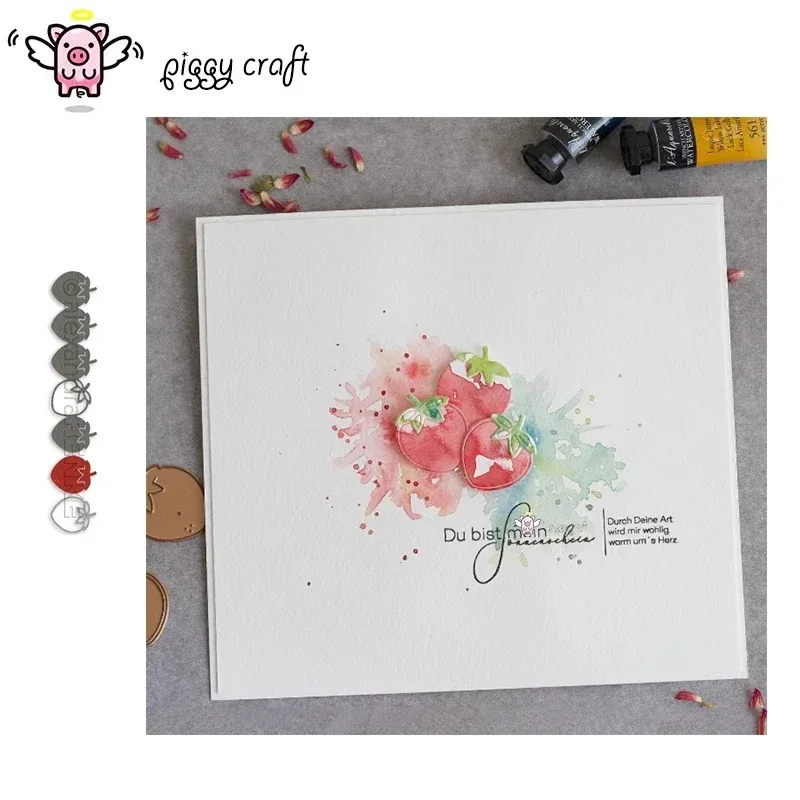 1pc Piggy Craft metal cutting dies cut die mold Strawberry strip Scrapbook paper craft mold blade punch stencils dies