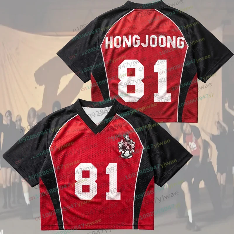 ATEEZ BAD US TV Performance Mesh Jersey Kpop Merchandise Geschenk für Fans Herbst Herren Damen Kurzarm T-Shirt Tops Kpop Fans Geschenk – Detail 9