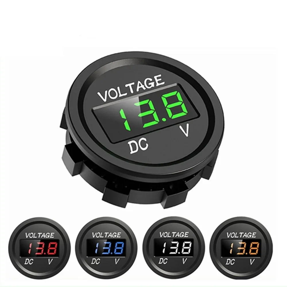 Mini runde wasserdichte motorboot motorrad DC5V-48V led panel digitale voltmeter tester monitor anzeige voltmeter