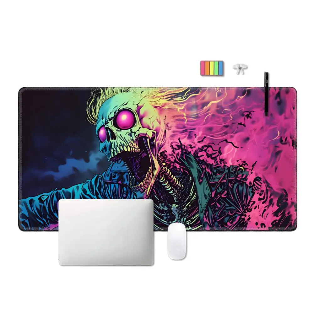 HYBXAXC Skeleton Mouse Table Cushion Pad Large Office Accessories Gaming Mousepads Non-slip Laptop Tablet Mat Mini PC Playmat