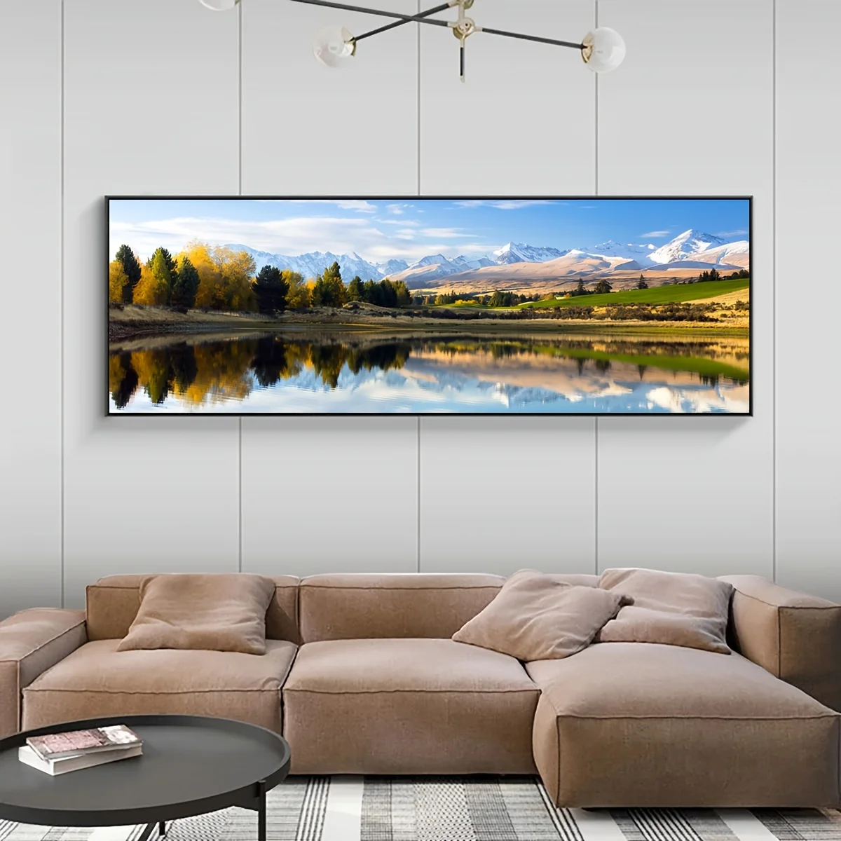 No Framed Canvas Poster, Modern Art, Snow Mountain Forest And Lake Scenery Wall Art, For Bedroom Living Room Corridor, Wall Art,