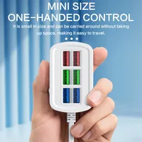 6 in 1 USB Charger Quick Charging QC3.0 Power Strip Desktop Charging Wall Charger Universal Adaptor For iPhone Xiaomi 15 Samsung