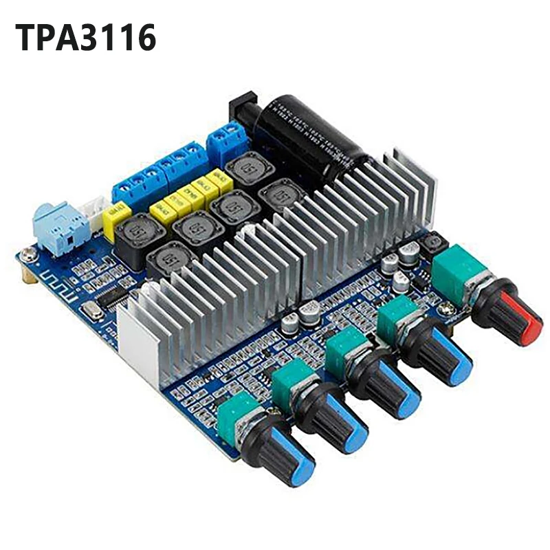 

Плата усилителя сабвуфера TPA3116, Bluetooth 5,0, 2,1 каналов, Плата усилителя высокой мощности, 2*50 Вт + 100 Вт, басовый усилитель