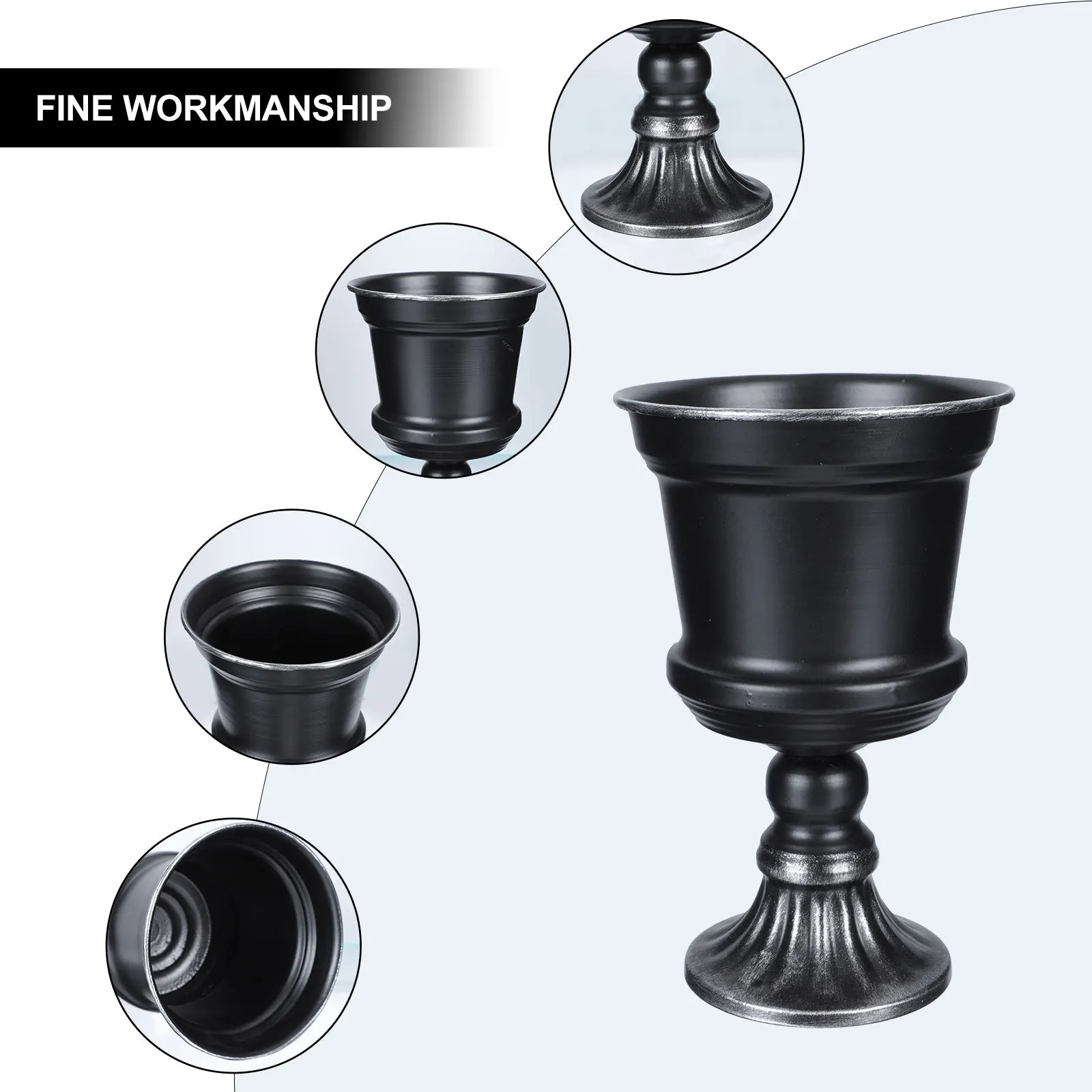 

1Pcs Elegant Iron Vase Decor Desktop Flower Container with Fine Workmanship Simple Vase for Home Scene Adornment