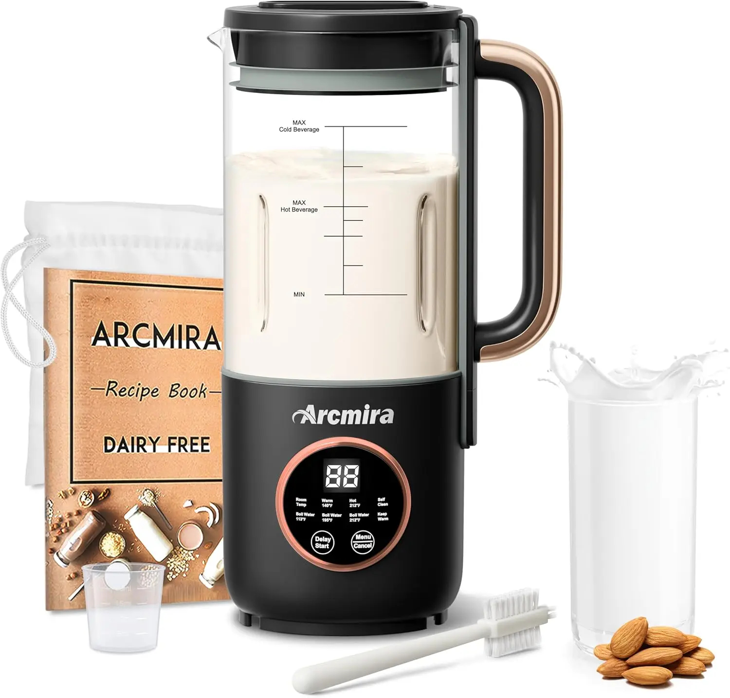 

Automatic Nut Milk Maker, 35 oz(1000ml) Homemade Oat, Soy, Plant-Based and Dairy Free Beverages, Almond Milk Maker wi