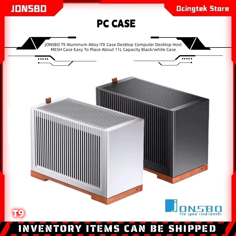 

JONSBO T9 из алюминиевого сплава ITX для настольного компьютера, чехол MESH, легко размещаемый, емкость около 11 л, черный/белый